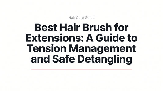 Editorial thumbnail for Best Hair Brush for Extensions guide — clean white editorial layout with bold headline and soft pink accent
