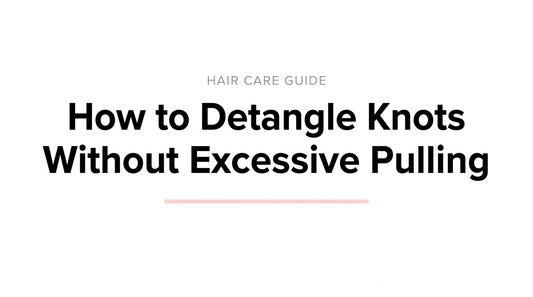 Editorial thumbnail for How to Detangle Knots Without Excessive Pulling — white background, bold headline, soft pink accent