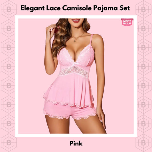 Elegant Lace Camisole Pajama Set