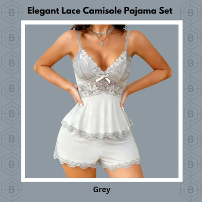 Elegant Lace Camisole Pajama Set