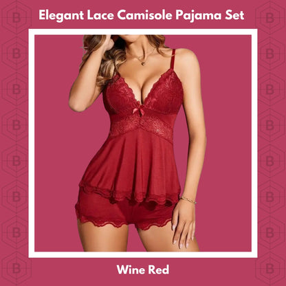 Elegant Lace Camisole Pajama Set