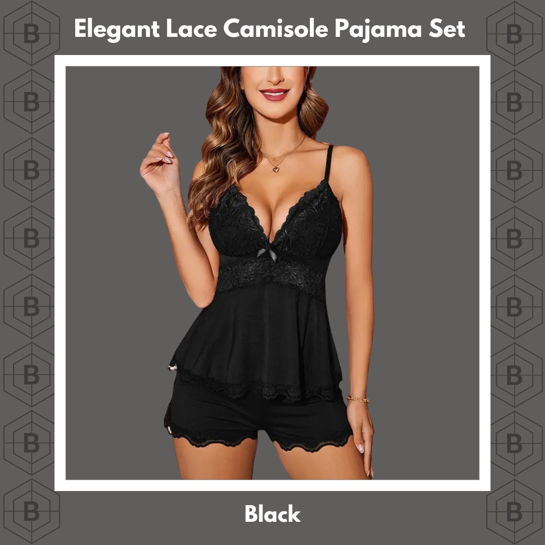 Elegant Lace Camisole Pajama Set