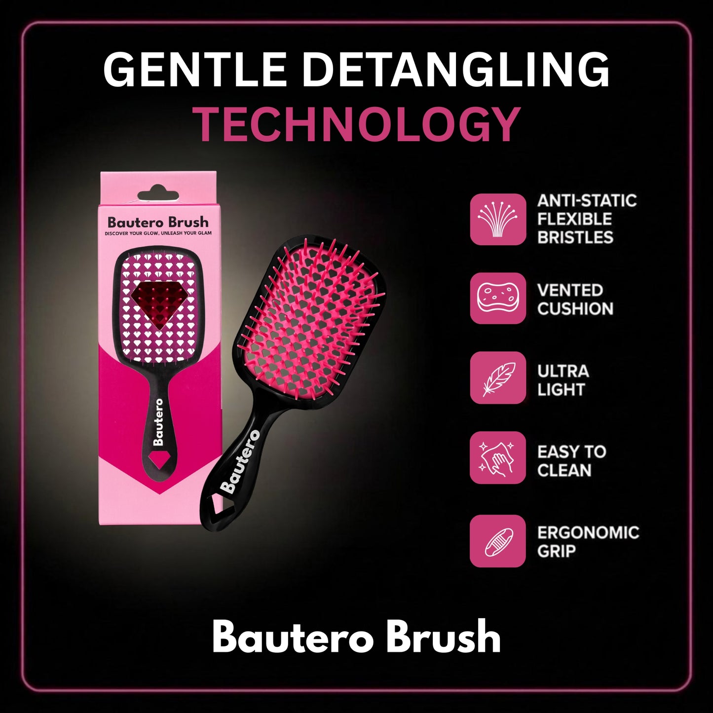 Bautero Detangler Brush – For Curly & Thick Hair