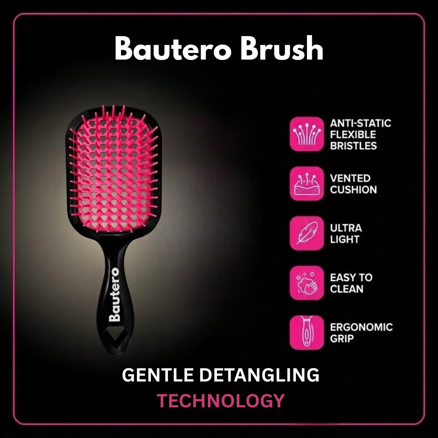 Bautero Detangler Brush – For Curly & Thick Hair