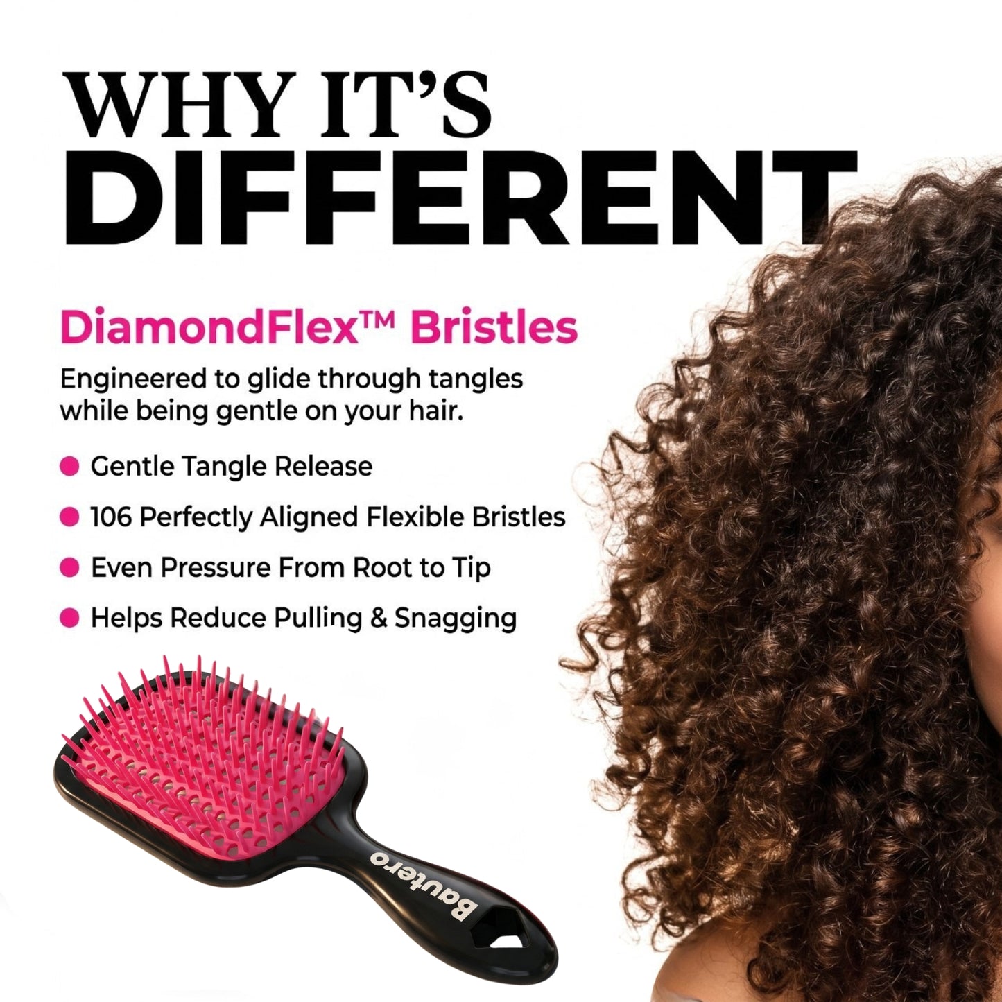 Bautero Detangler Brush – For Curly & Thick Hair