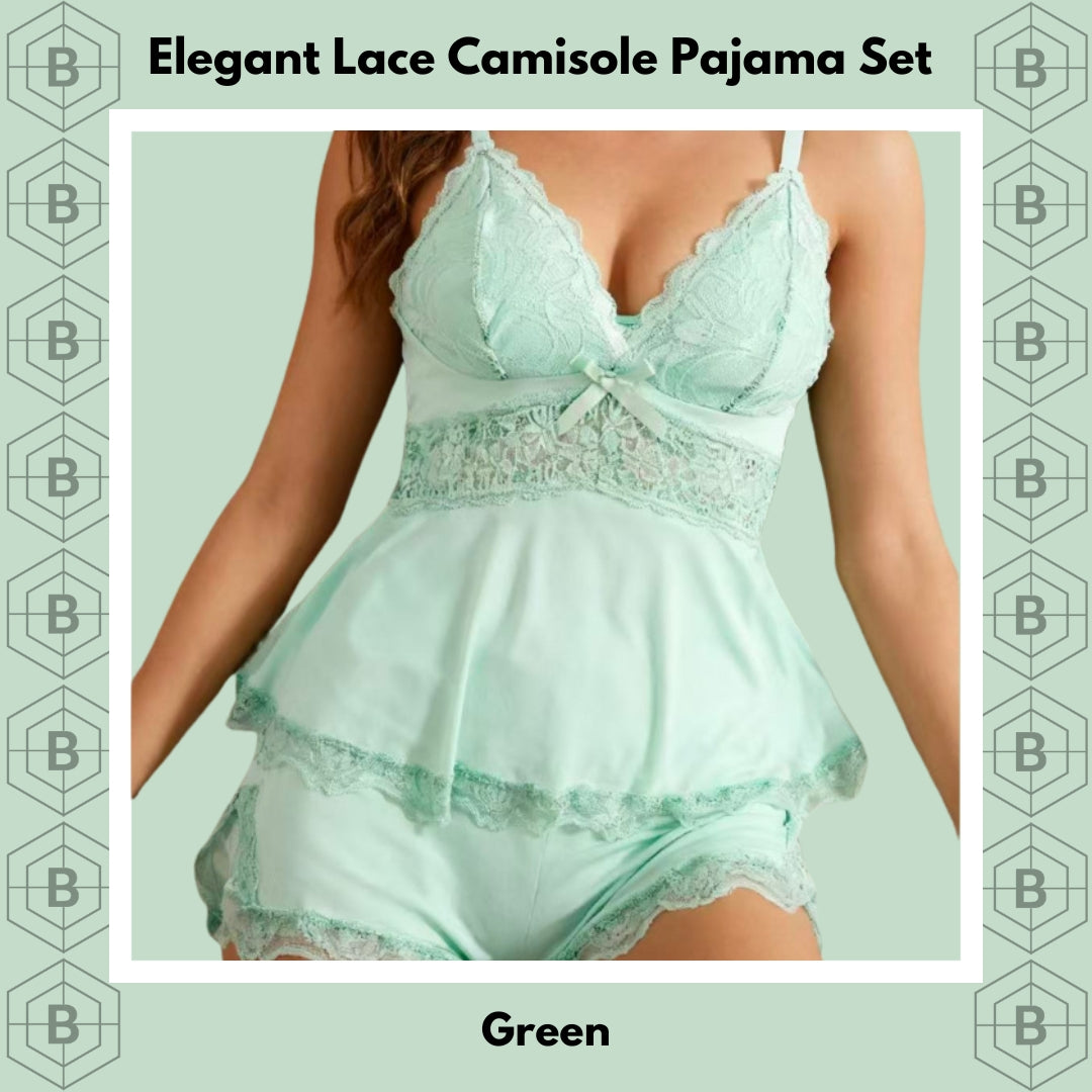 Elegant Lace Camisole Pajama Set