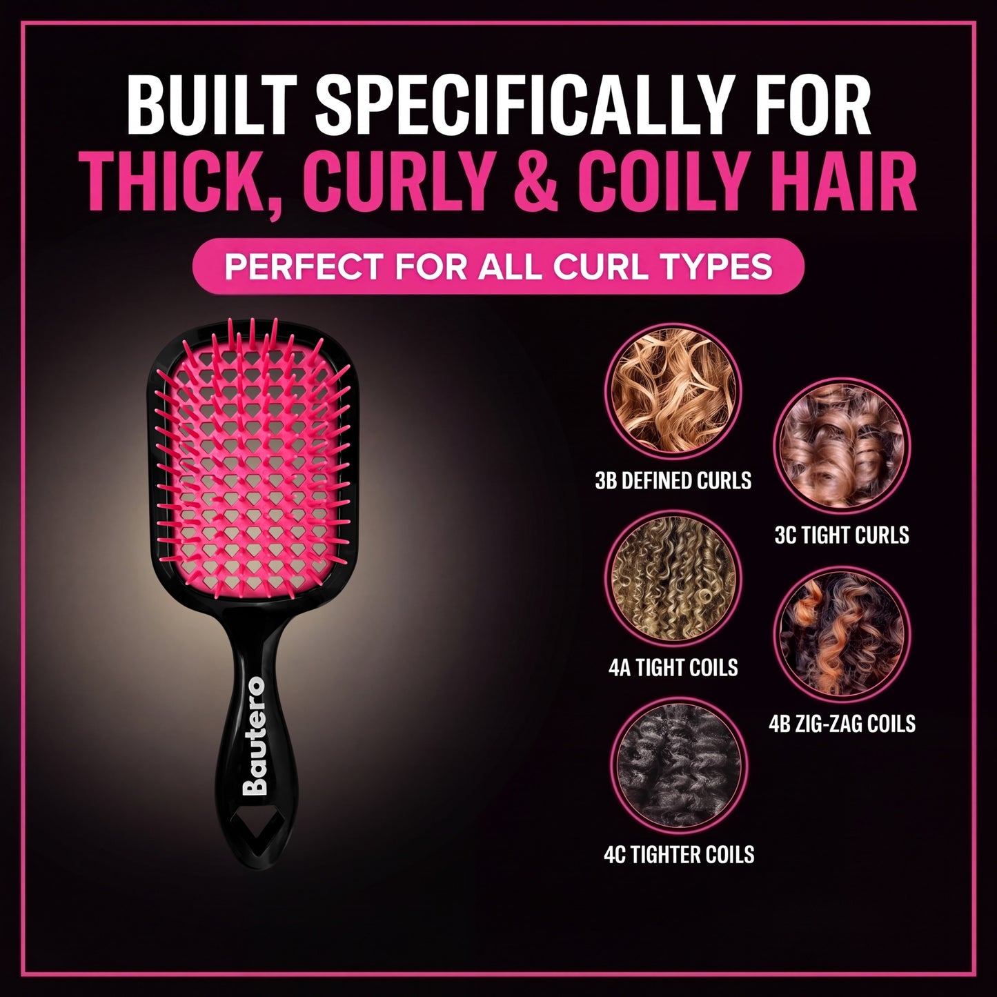 Bautero Detangler Brush – For Curly & Thick Hair