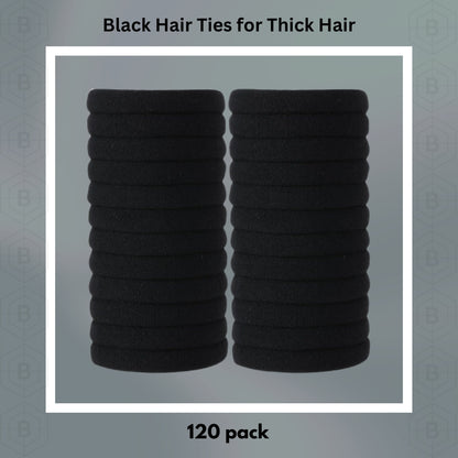 Black Hair Ties (120 Pack)