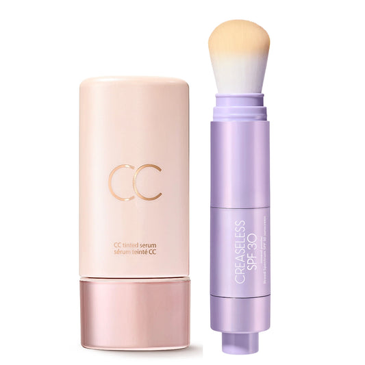 CC Tinted Serum + Creaseless Setting Powder